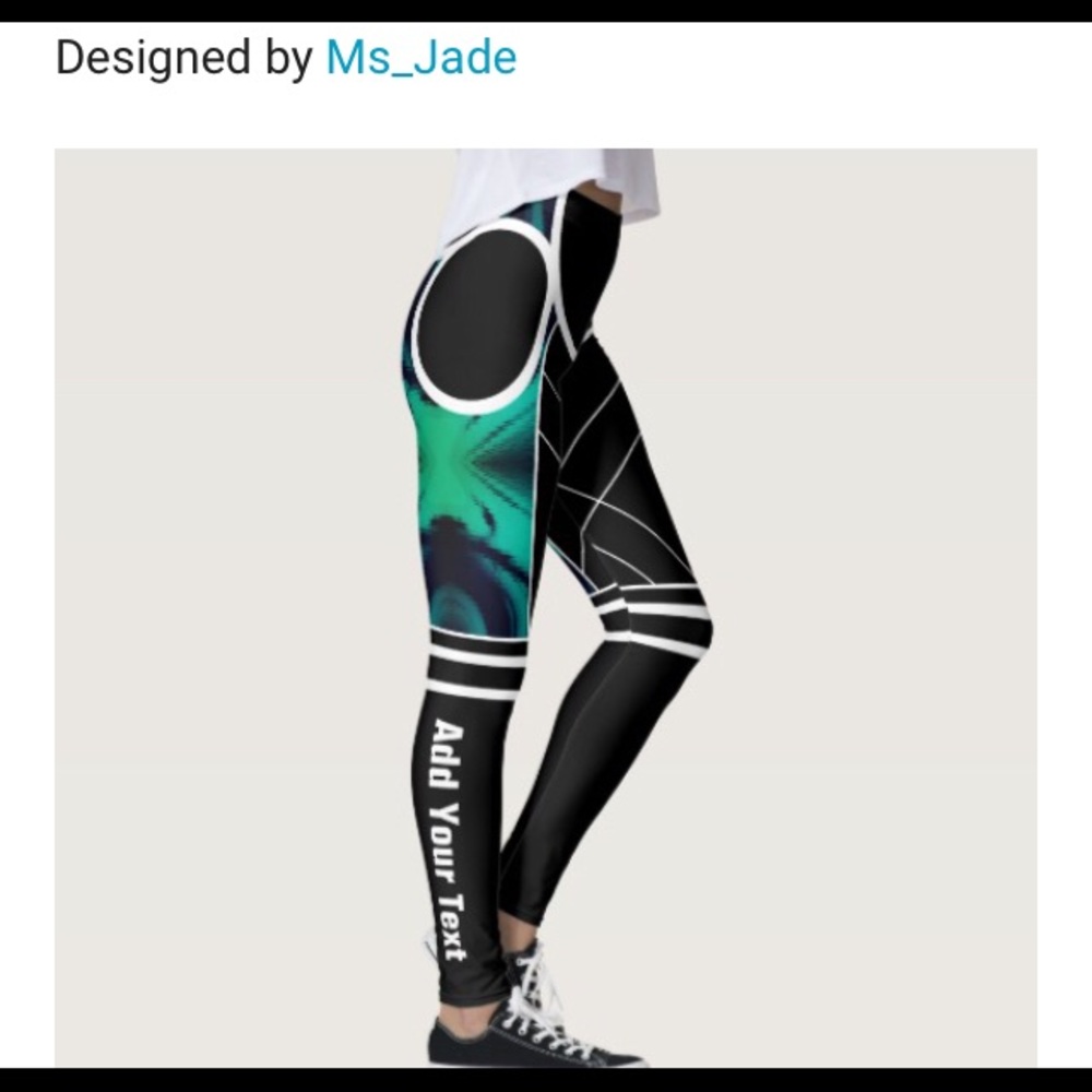 🛎 Personalize Sporty Geometric Marble Leggings